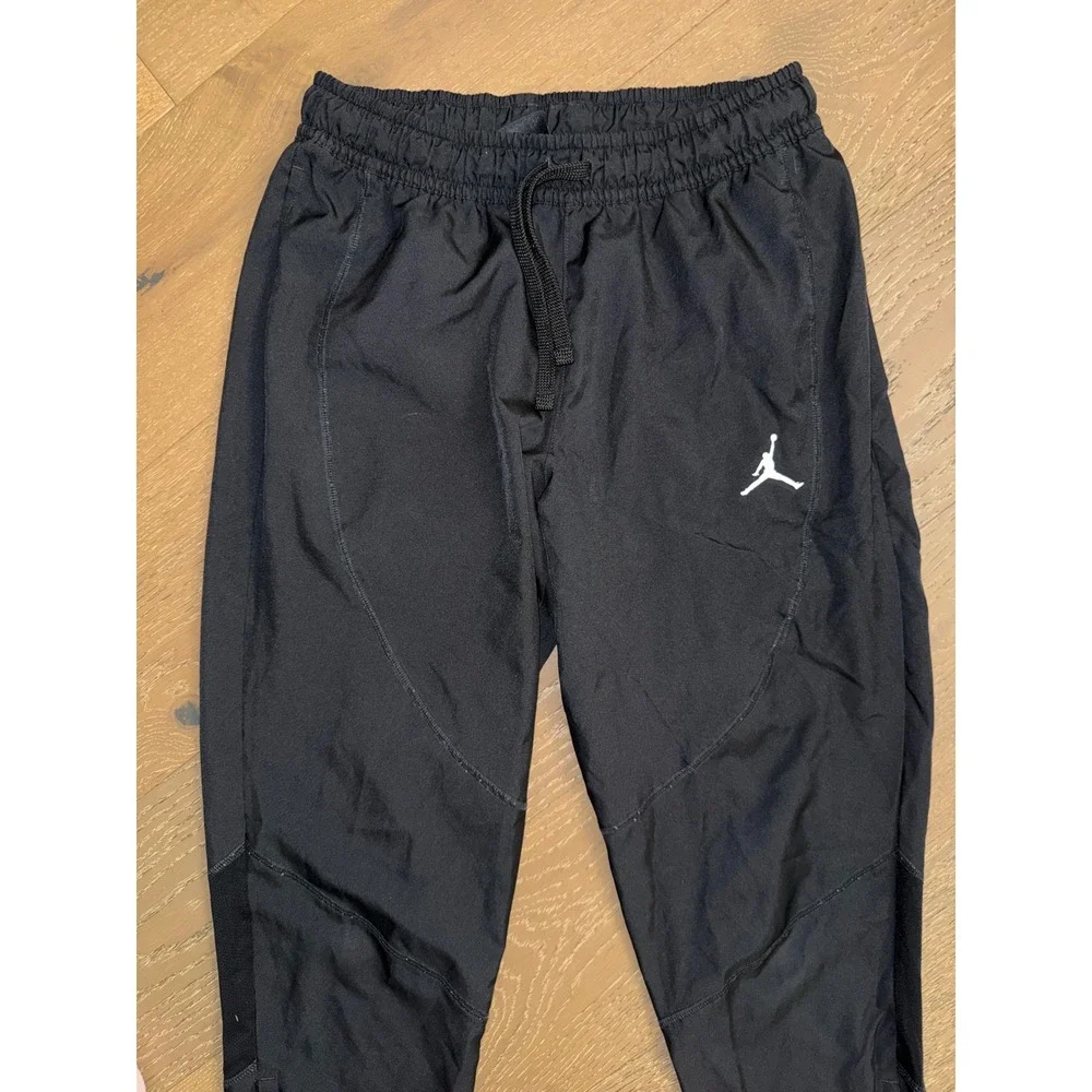 Jordan‎ Dri-FIT Mesh Panel Track Pants Mens Lg Black Jumpman Zipper Ankle Cuffs
